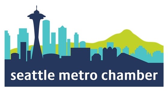 The Seattle Metro Chamber logo, depicting the skyline of Seattle with Mount Rainier in the background.