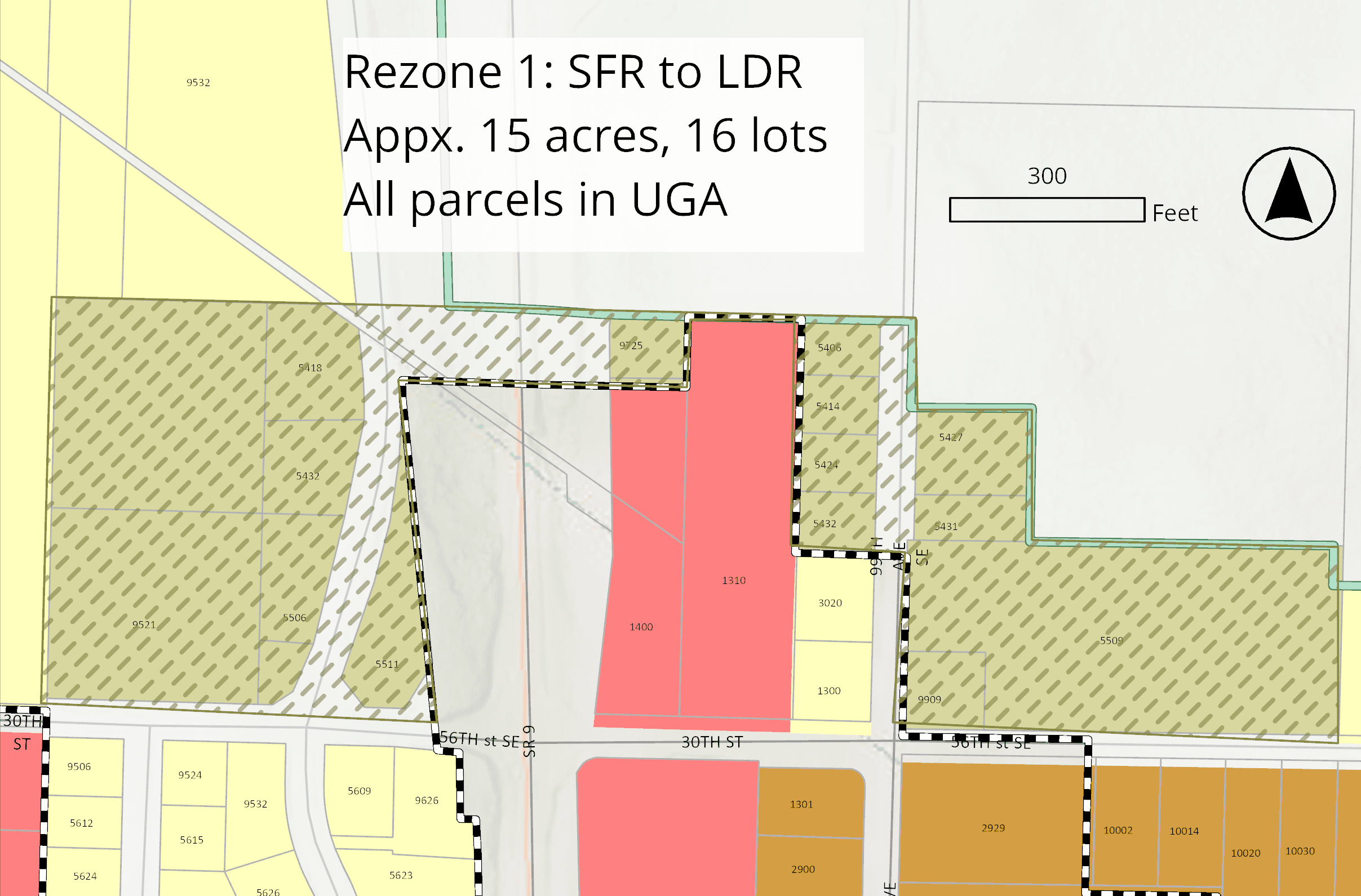 Map showing the properties that are zoned LDMR by Snohomish County